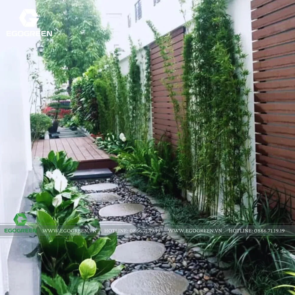 Lối đi tuy nhỏ nhưng là chi tiết quan trọng trong bố cục sân vườn.